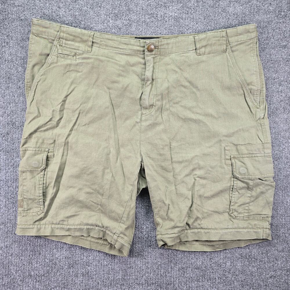 Scottevest Shorts Mens 44 9" Olive Linen Blend Cargo Outdoor Travel FLAW READ